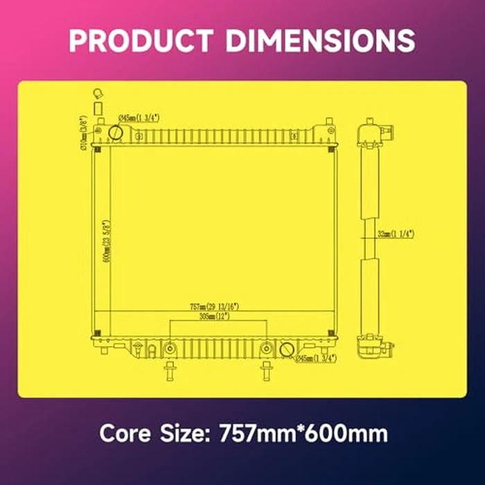 Engine Coolant Radiator with Transmission Oil Cooler Compatible with Ford E-350 Super Duty 5.4L 1999-2016, E-350 Super Duty 6.8L 1999-2018,E-250 5.4L 2003-2014, E-350 Club Wagon 5.4L 2002-2005 & More by Readair - Image 3
