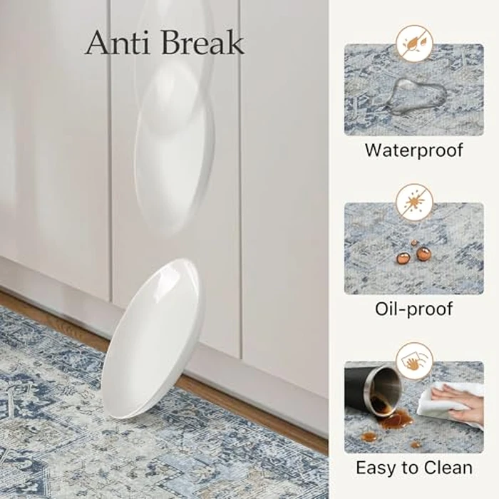 GENIMO Kitchen Mats for Floor, Washable Anti Fatigue Mat for Cushioned,17.3"x59", Waterproof Kitchen Rugs, Non Slip Foam Comfort Standing Mat Rug for Home, Runner, Sink, Office, Laundry, Light Blue by GENIMO - Image 5