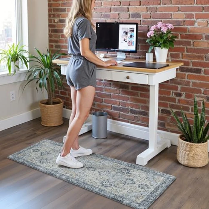 GENIMO Kitchen Mats for Floor, Washable Anti Fatigue Mat for Cushioned,17.3"x59", Waterproof Kitchen Rugs, Non Slip Foam Comfort Standing Mat Rug for Home, Runner, Sink, Office, Laundry, Light Blue by GENIMO - Image 8