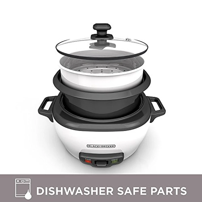 BLACK+DECKER 2-in-1 Rice Cooker & Food Steamer - 6-Cup Capacity, Automatic Keep Warm, Nonstick Bowl, Steaming Basket - Effortless Cooking by BLACK+DECKER - Image 5