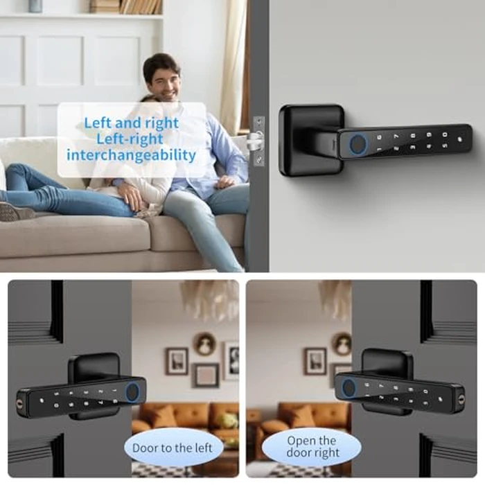 ACDOKE Smart Lock 4 in 1, Fingerprint Door Lock Set with Bluetooth Control, Keyless Entry Door Knob with APP/Code/Keys/Fingerprint, Electronic Keypad Lock Reversible Handle by ACDOKE - Image 3