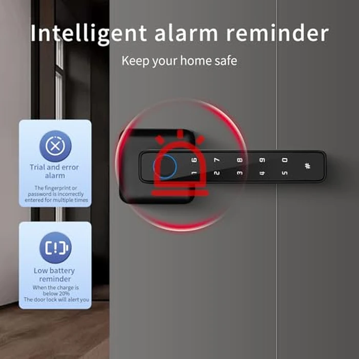 ACDOKE Smart Lock 4 in 1, Fingerprint Door Lock Set with Bluetooth Control, Keyless Entry Door Knob with APP/Code/Keys/Fingerprint, Electronic Keypad Lock Reversible Handle by ACDOKE - Image 5