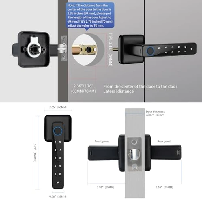 ACDOKE Smart Lock 4 in 1, Fingerprint Door Lock Set with Bluetooth Control, Keyless Entry Door Knob with APP/Code/Keys/Fingerprint, Electronic Keypad Lock Reversible Handle by ACDOKE - Image 7