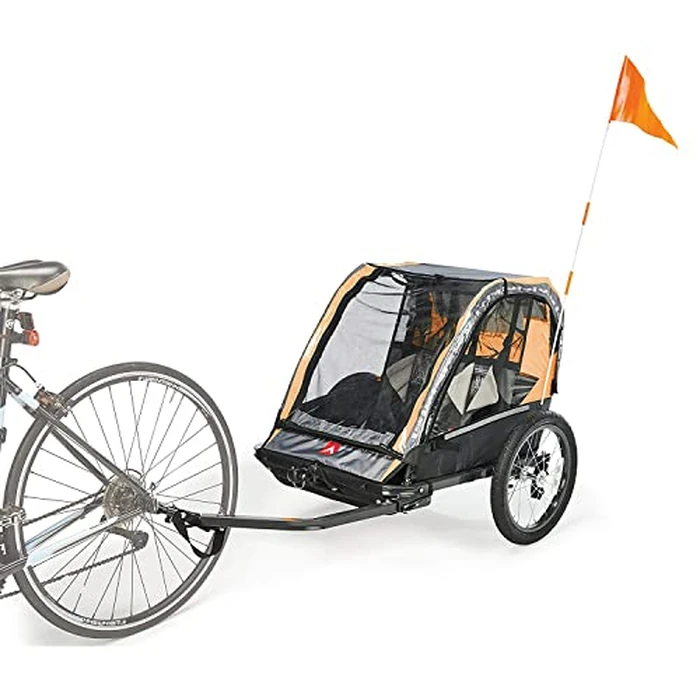 Allen Sports Deluxe Steel 2-Child Bicycle Trailer and Stroller, Model AS2-O, Orange by Allen - Image 2