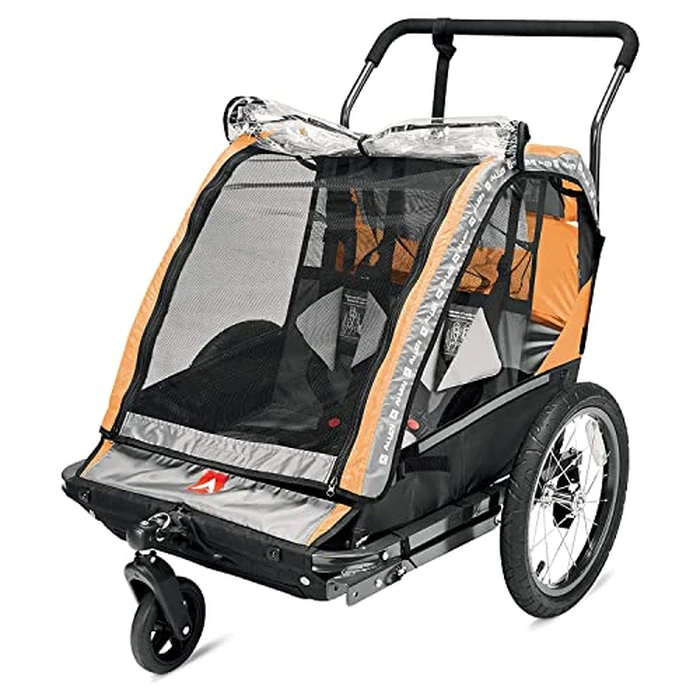 Allen Sports Deluxe Steel 2-Child Bicycle Trailer and Stroller, Model AS2-O, Orange by Allen - Image 3