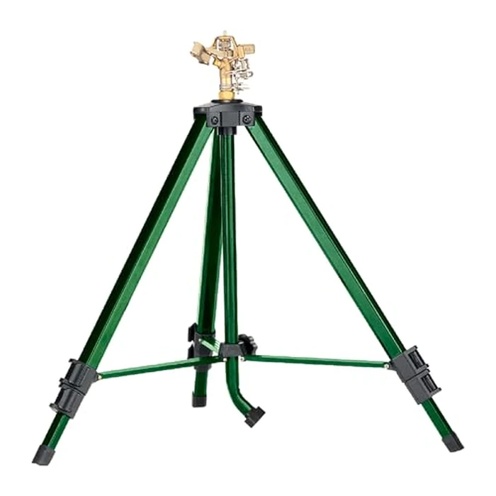 Orbit Tripod Lawn Zinc Impact Sprinkler - 360 Degree Rotating Yard Sprinkler with Adjustable Height - Heavy-Duty Zinc - High-Pressure Nozzle - for Large Lawn Coverage - 56667 by Orbit - Used - Like New condition - US$35.35