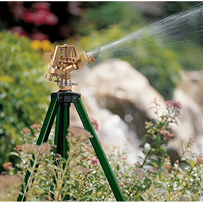 Orbit Tripod Lawn Zinc Impact Sprinkler - 360 Degree Rotating Yard Sprinkler with Adjustable Height - Heavy-Duty Zinc - High-Pressure Nozzle - for Large Lawn Coverage - 56667 by Orbit - Image 2
