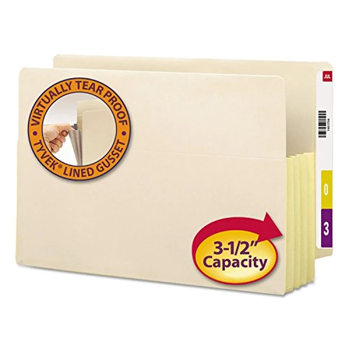 Smead End Tab Pocket, Legal, Straight, 3.5-Inch Expansion, Manila, 10 Per Box (76164) by Smead - Used - Good condition