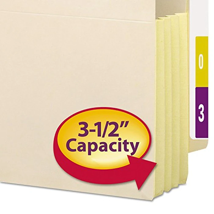 Smead End Tab Pocket, Legal, Straight, 3.5-Inch Expansion, Manila, 10 Per Box (76164) by Smead - Image 3