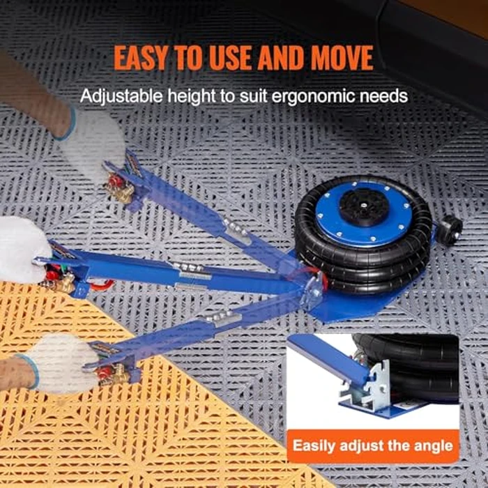 VEVOR Air Jack, 3 Ton/6600 lbs Triple Bag Air Jack, Airbag Jack with Six Steel Pipes, Lift up to 17.7", 3-5 s Fast Lifting Pneumatic Jack, with Adjustable Long Handles for Cars by VEVOR - Image 5