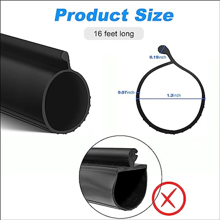 Garage Door P-Bulb Bottom Weather Seal Replacement for 16FT P-Bulb Overhead Garage Doors Rubber Bottom Seal fit 180, 280, and 390 Series Doors (NOT Windsor P-Bulb) by FELHOOD - Image 3