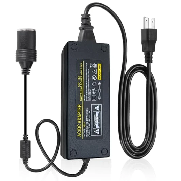 Suweiyuanshiyi 180W AC to DC Converter, 100V ~ 240V to 12V 15A Car Cigarette Lighter Socket AC/DC Power Supply Adapter for Car Refrigerator, Tire Inflator, Vacuum Cleaner and Other Devices Black by suweiyuanshiyi - Image 1