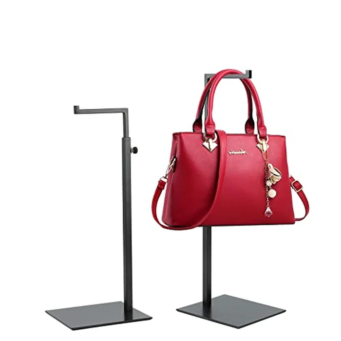 K KAIDIYIN Purse Display Stand - 2 Pack Solid Black Bag Display Rack Stands, Counter Adjustable Height Stainless Steel Purse Handbag Holder Display Stand by K KAIDIYIN - Used - Like New condition - US$29.61