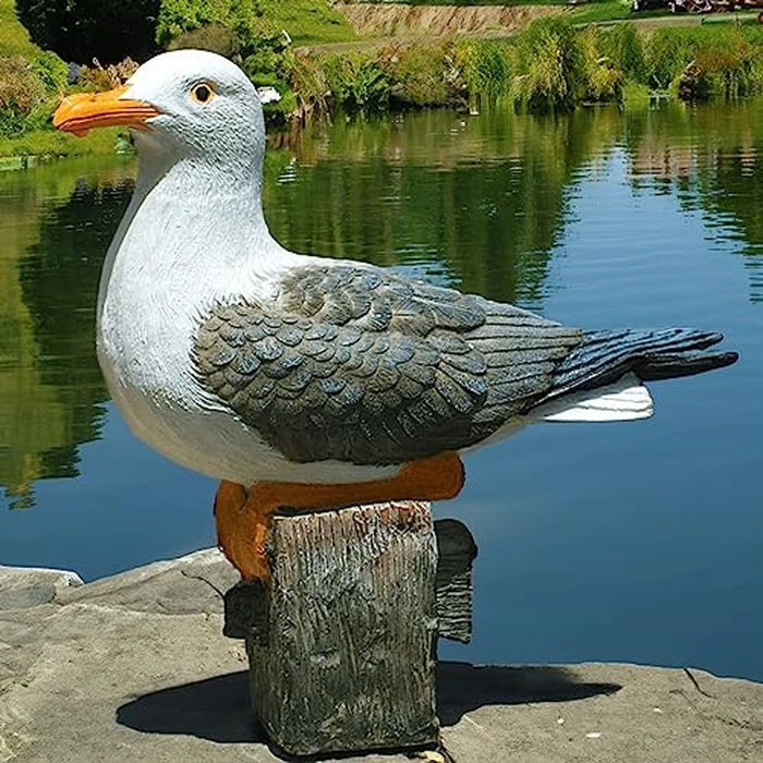 Euiroet Real Seagull Outdoor Sculpture,Funny Bird Statue,Garden Beach Statue Decor,Resin Animal Seabird Ornaments,Coastal Beach Decor,Patio Decor for Outdoor Table Decorfor Garden,Terrace,Lawn,Yard by Euiroet - Image 6