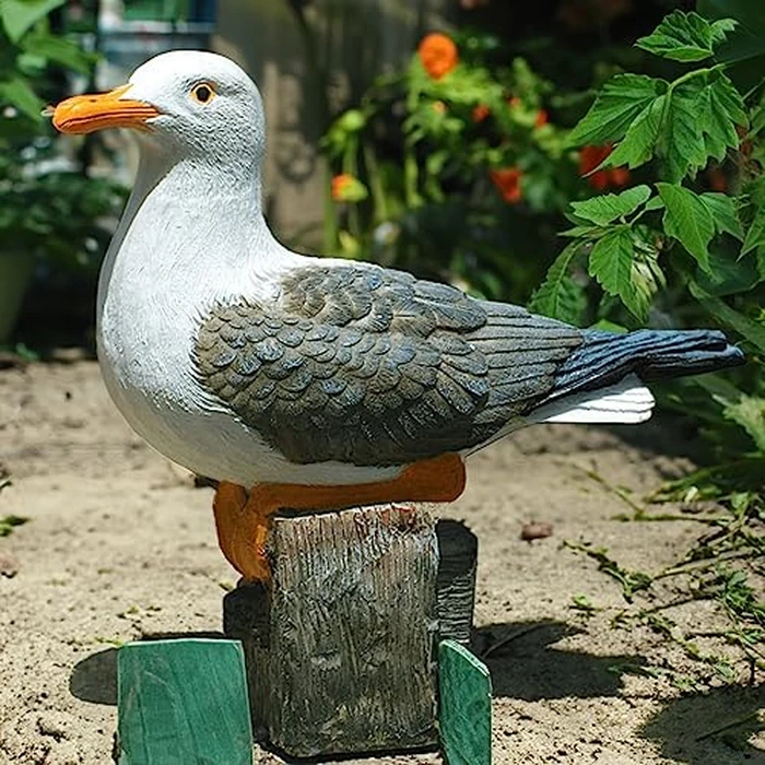 Euiroet Real Seagull Outdoor Sculpture,Funny Bird Statue,Garden Beach Statue Decor,Resin Animal Seabird Ornaments,Coastal Beach Decor,Patio Decor for Outdoor Table Decorfor Garden,Terrace,Lawn,Yard by Euiroet - Image 8