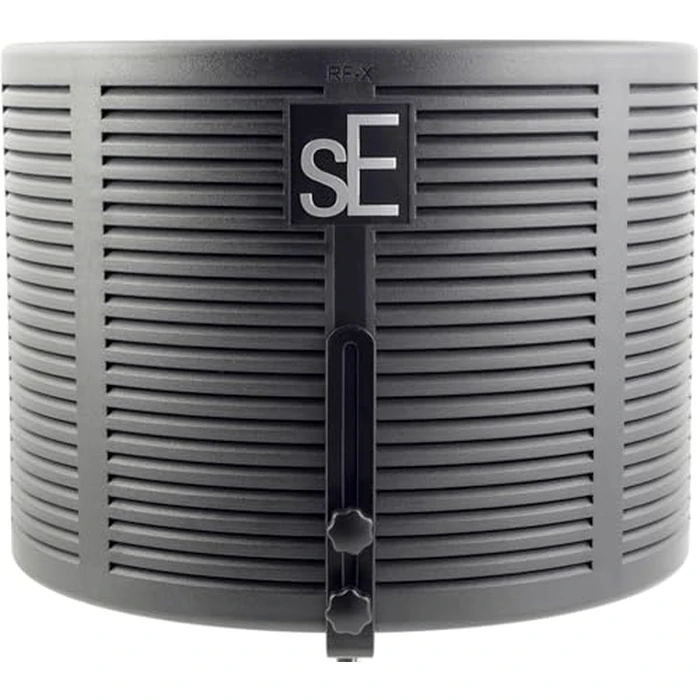 sE Electronics RF-X Reflexion Filter - Portable Microphone Isolation Shield for Recording Music, Podcasts & Voice-Overs - Four-Layer Acoustic Sound Shield for Home Recording Studio Equipment (Black) by SE ELECTRONICS - Image 1