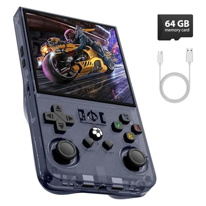 R36MAX Retro Handheld Game Console, 4.0 Inch Retro Gaming Console with 64GB Memory,Support 30+ Emulators,Open Source Linux System Hand Held Game Console, 4000mAh Battery(Gray) by xiskt - Used - Like New condition - US$56.96