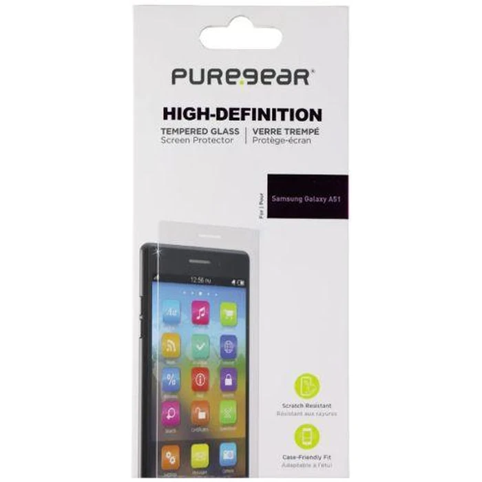 PureGear High Definition Tempered Glass Screen Protector for Galaxy A51 - Clear by PureGear - Refurbished - Brand New condition