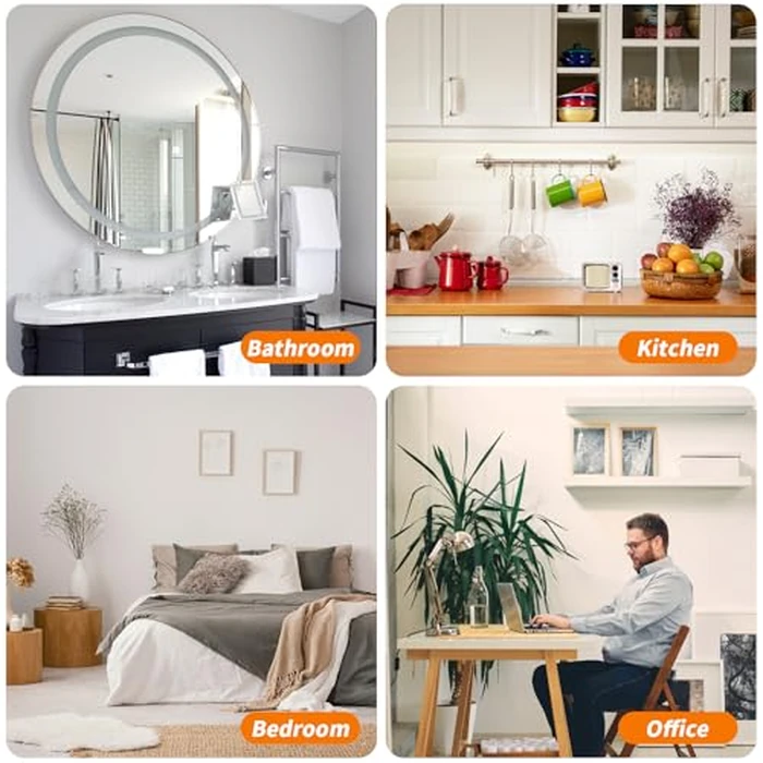 24PCS Picture Hangers Without Nails, Wall Hangers Without Nails, Adhesive Wall Hooks, to use Inside Kitchen, Bathroom, Home and Office (8mm) by coolpa - Image 4