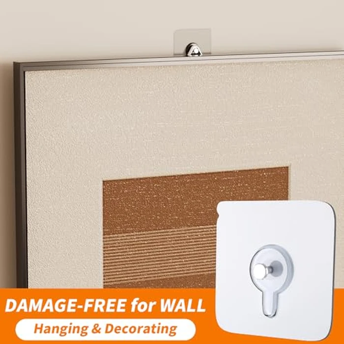 24PCS Picture Hangers Without Nails, Wall Hangers Without Nails, Adhesive Wall Hooks, to use Inside Kitchen, Bathroom, Home and Office (8mm) by coolpa - Image 6