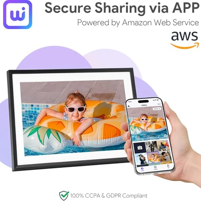 Euphro 10.1'' Digital Picture Frame with 32GB Storage, Digital Photo Frame with 1280x800 IPS Touch Screen, Share Photos/Videos and Send Best Wishes via Free App by Euphro - Image 2