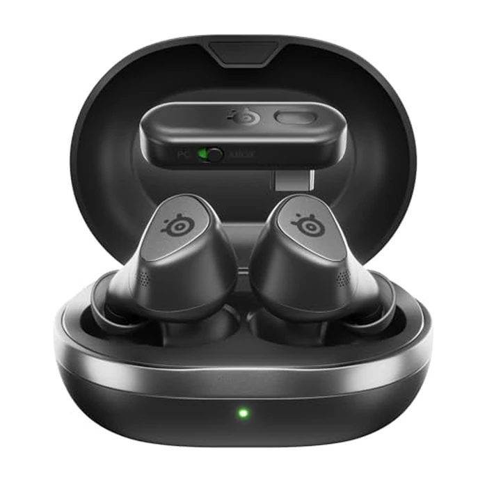 Arctis GameBuds for Xbox/PC/PS5/Switch/Mobile - Quick-Switch 2.4GHz + Bluetooth 5.3 - Active Noise Cancelling - Mobile App w/Sound Presets - Water Resistant IP55 - 40H Battery with Qi Charging Case by SteelSeries - Used - Very Good condition