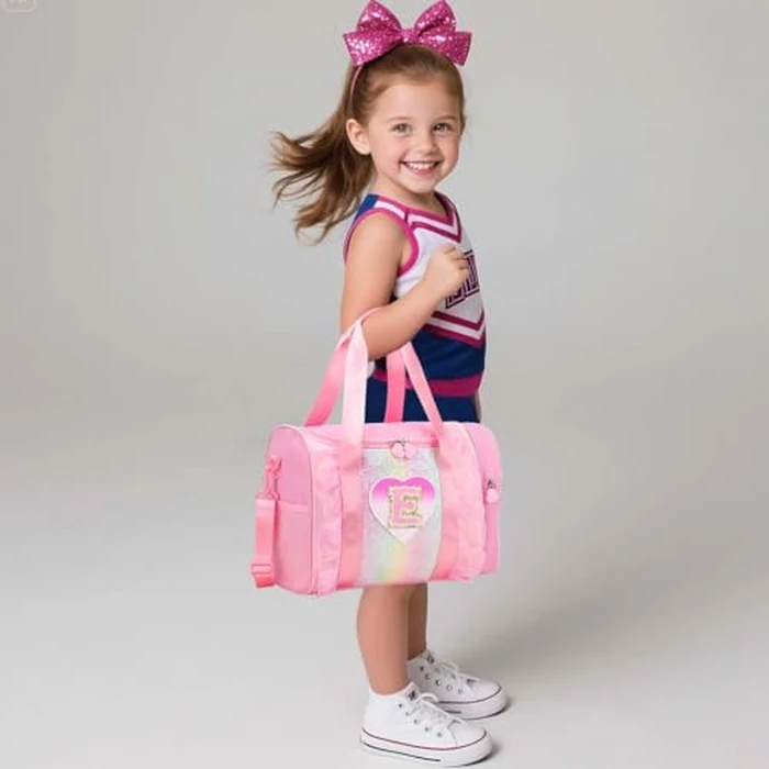 Personalized Monogram Dance Bag for Girls - 3-6 Years duffle bag for Kids Lightweight Water Resistant Oxford Backpack for Ballet Cheerleading Sleepovers Gymnastics Pink N by RHCPFOVR - Image 6