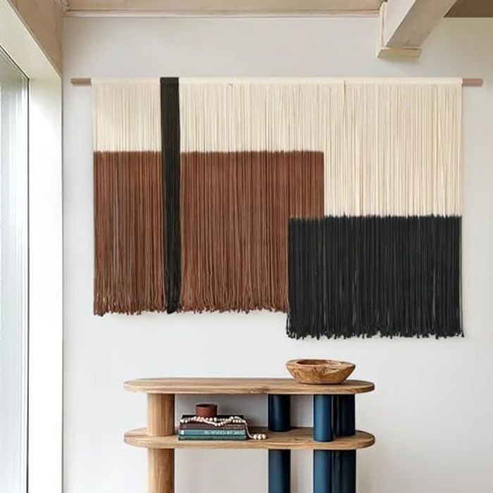 Macrame Wall Hanging Large Dip Dye Tapestry Fiber Wall Art Boho Bedroom Décor 57''W*35''L by Flber - Image 4