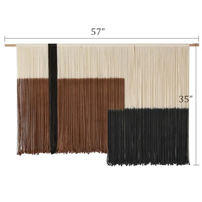 Macrame Wall Hanging Large Dip Dye Tapestry Fiber Wall Art Boho Bedroom Décor 57''W*35''L by Flber - Image 5