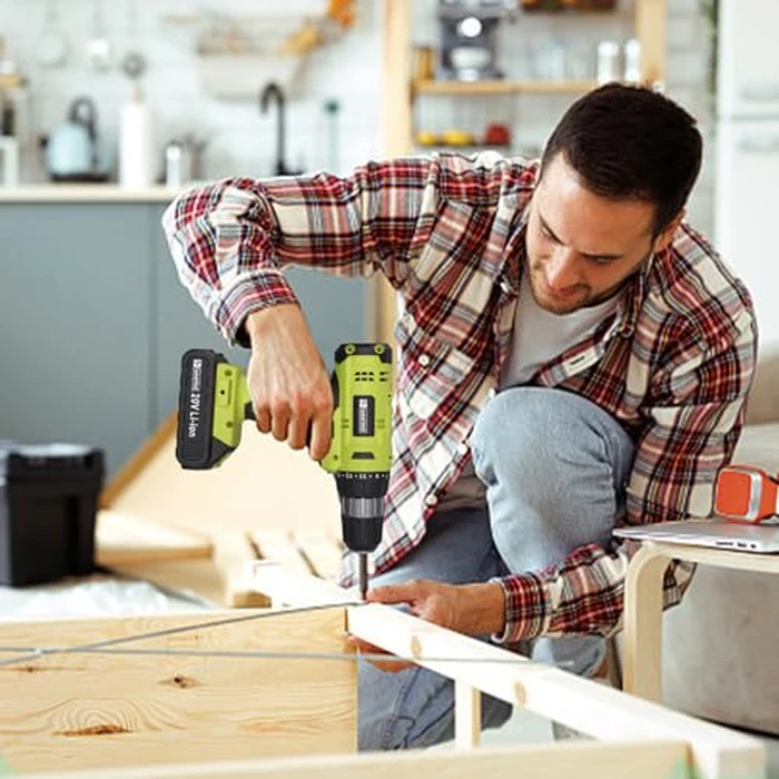 FADAKWALT Cordless Drill Set, 20V Electric Power Drill with Battery And Charger, Torque 30N, 21+1 Torque Setting, 3/8-Inch Keyless Chuck, Drill Driver Bits Kit, with LED by FADAKWALT - Image 7