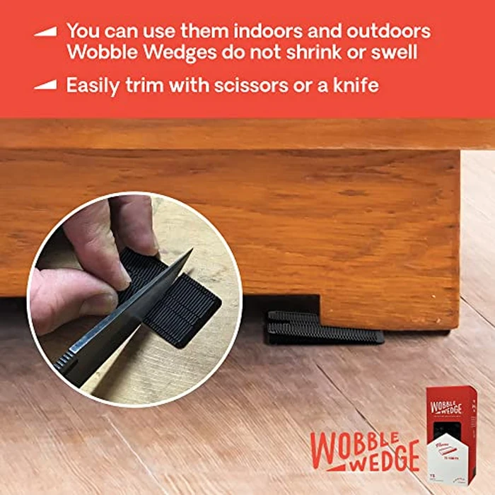 Wobble Wedges Flexible Plastic Shims - Leveling Shims for Home Improvement, Furniture Levelers, Table, and Toilet for Leveling - Made in USA Plastic Wedges Shim for Appliances (Black, 75-Pack) by WOBBLE WEDGES - Image 3