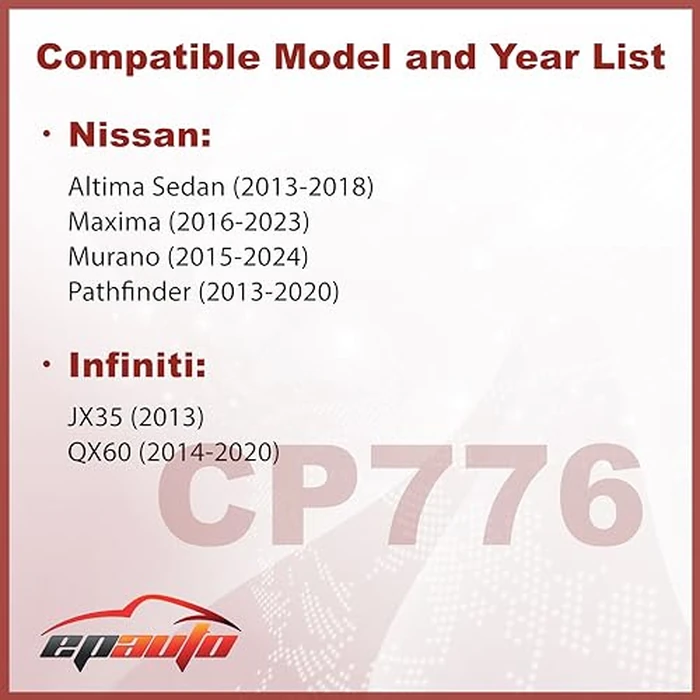 EPAuto CP776 (CF11776) Cabin Air Filter with Activated Carbon Replacement for Nissan Altima (2013-2018), Maxima (2016-2023), Murano (2015-2024), Pathfinder (2013-2020), Infinit QX60 (2014-2020) by EPAUTO - Image 2