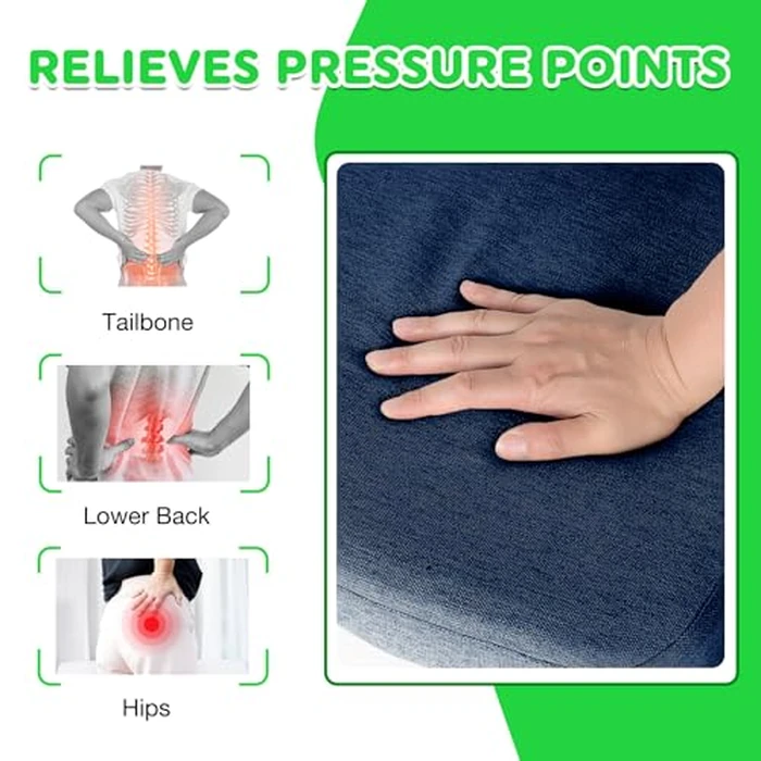 Chair Seat Cushions for Dining Chairs Non Slip Bottom U Shaped Ties,High Resilience Foam Bar Stool Farmhouse Kitchen Chair Pads Set of 4 16"x17"x2" Navy Home Decor Accessories Dorm Room Essentials by MIDLADE - Image 4