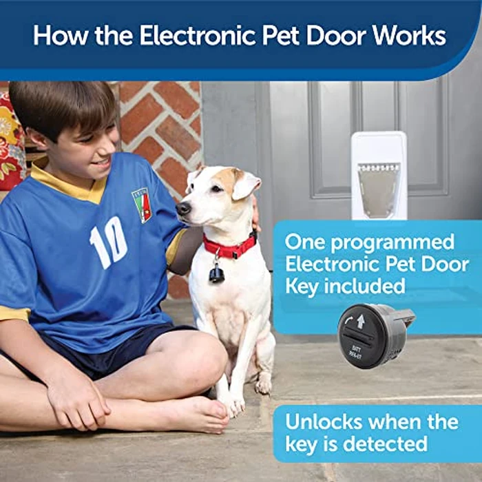 PetSafe Electronic Pet Door - Rust-Proof Programmable Smart Collar-Activated Dog or Cat Entry - Easy Installation & Space-Saving Design - Large - Fits Pets Up to 100 lb by PetSafe - Image 2