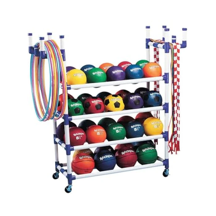 S&S(R) Roll 'N Go Rack - Storage Rack for Balls, Hoops & Jump Ropes - Large Capacity - Indoor/Outdoor by S&S Worldwide - Image 1