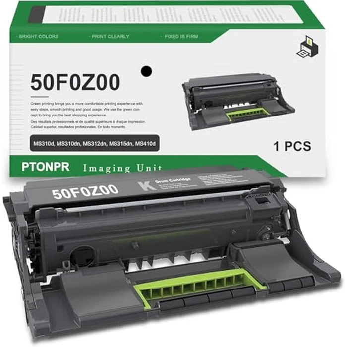 50F0Z00 Imaging Unit Toner(1-Pack, Black) - Compatible 500Z 50F0Z00 Drum Unit Replacement for Lexmark MS310d MS310dn MX310dn MS410dn MS415dn MX410de MX417de Printer by PTONPR - Used - Good condition