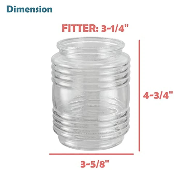 Aspen Creative 23603-01, Replacement Clear Jelly Jar Glass Shade,Use for Indoor and Outdoor, 3-5/8"Dia x 4-3/4"H/Fitter 3-1/4" by Aspen Creative - Image 1