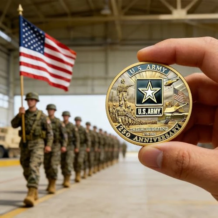 250th Anniversary U.S. Army Commemorative Coin - Double-Sided High Relief Design - 1775-2025 Military Collector Coin - Veteran Gift - Patriotic Metal Challenge Coin (Army) by Touzanious - Image 5