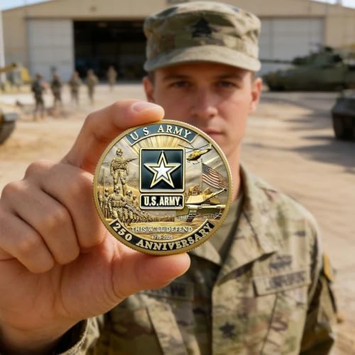 250th Anniversary U.S. Army Commemorative Coin - Double-Sided High Relief Design - 1775-2025 Military Collector Coin - Veteran Gift - Patriotic Metal Challenge Coin (Army) by Touzanious - Image 6