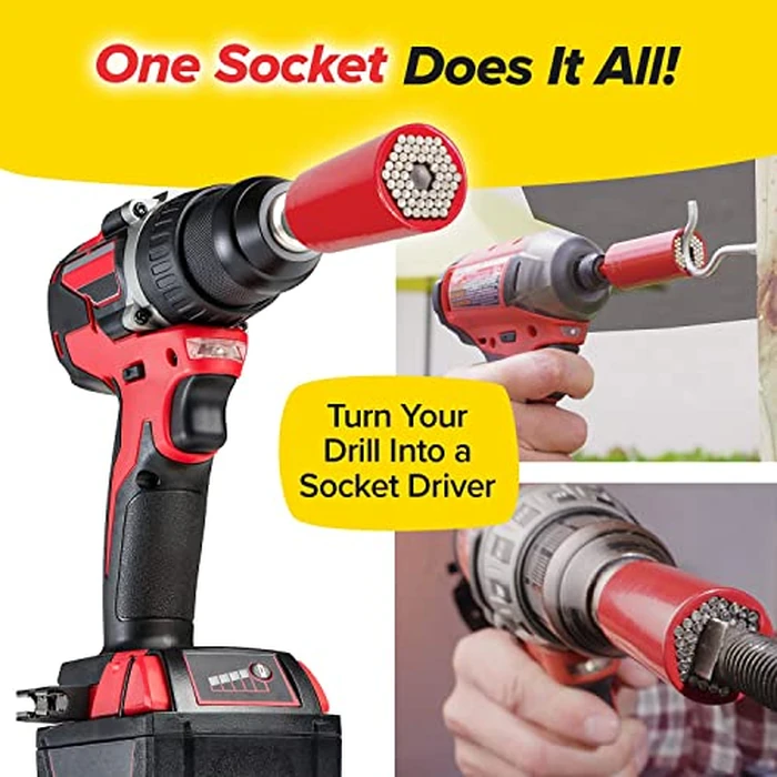 Red Dog Socket w/Drill Adapter, Fits Most Nuts & Bolts, Use with Socket Wrenches & Power Drills, Steel Rods Form Any Shape, Standard or Metric, 2 in. by Red Dog - Image 4