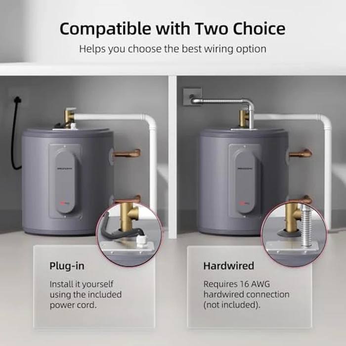 Electric Mini Tank Water Heater, MIZUDO 6 Gallon Point of Use Hot Water heater 1500W, Compact Residential 120V with T&P Valve, Adjustable Thermostat, UL Listed by MIZUDO - Image 7