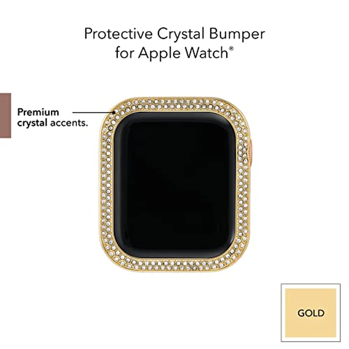 Anne Klein Premium Crystal Bumper, Compatible with Apple Watch, Seamless Fit, Easy Installation, Bumper for Apple Watch (40mm, Gold) by Anne Klein - Used - Like New condition - US$27.04