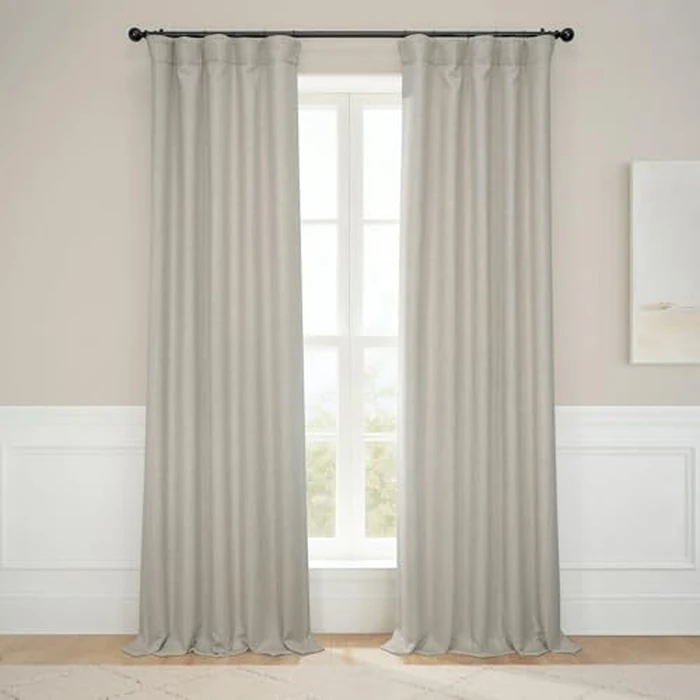 HPD Half Price Drapes BOCH-LN185-P Faux Linen Room Darkening Curtains for Bedroom (1 Panel), 50 X 96, Thatched Tan by HPD Half Price Drapes - Used - Acceptable condition