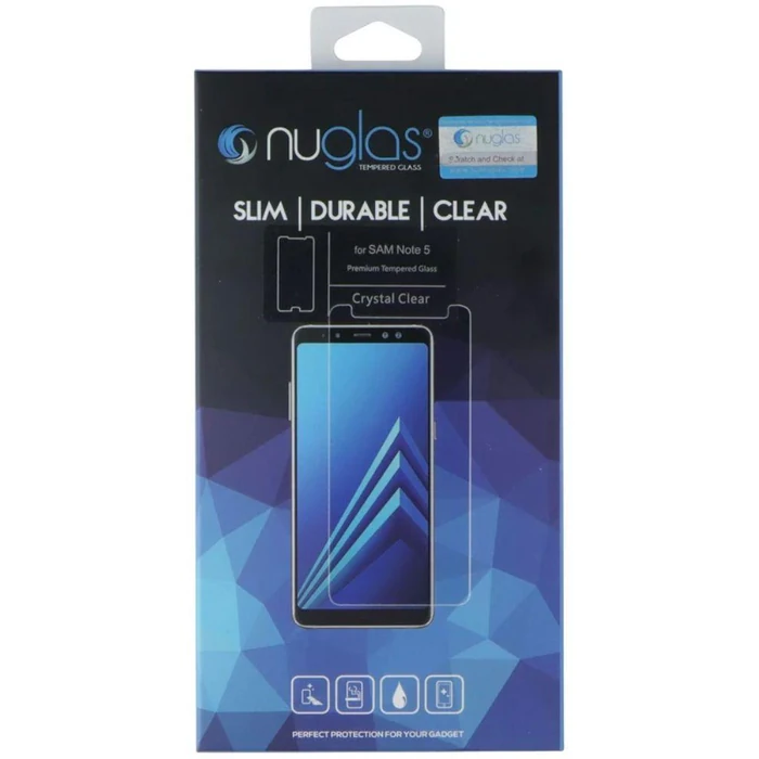 Nuglas Slim Tempered Glass Screen Protector for Samsung Galaxy Note 5 - Clear - Brand New by Nuglas - Refurbished - Brand New condition
