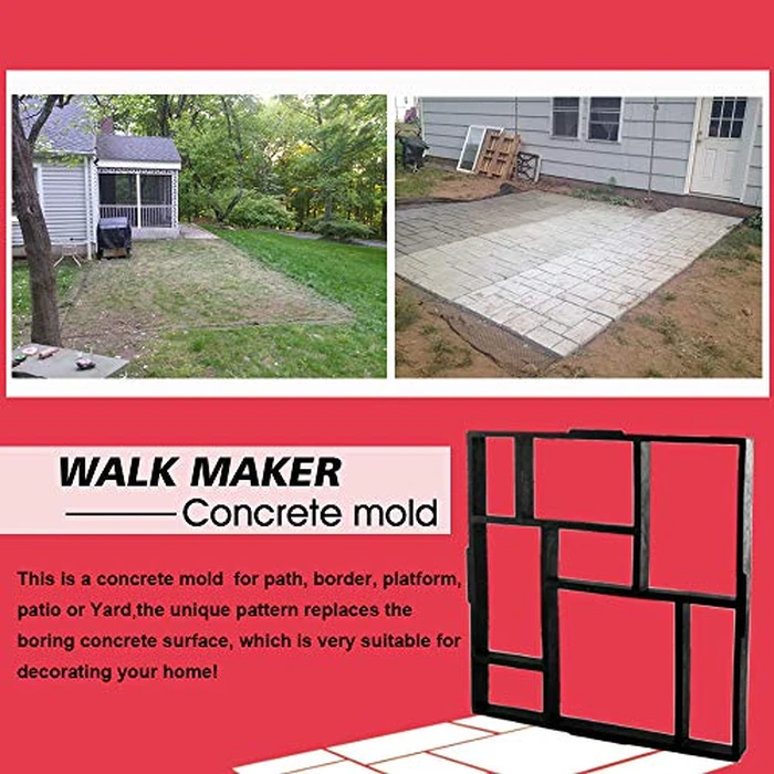 Anothera 20"x20"x1.8" Plus Size Walk Maker Reusable Concrete Path Maker Molds Stepping Stone Paver Lawn Patio Yard Garden DIY Walkway Pavement Paving Moulds (8-Grid) by Anothera - Image 3