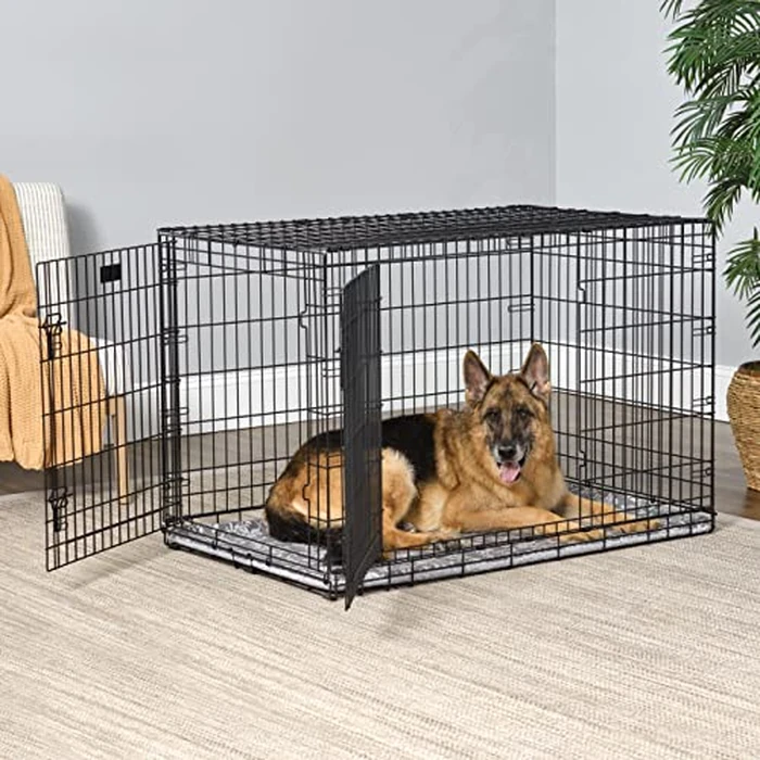 Midwest Homes for Pets Midwest Quiet Time Reversible Dog Crate Pan Cover, Fits Dog Crate Pans, 48" Gray Floral/Fleece, Pan Cover Only by MidWest Homes for Pets - Image 4