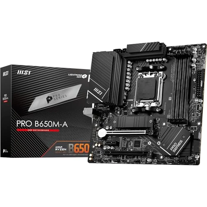MSI PRO B650M-A WiFi V1 Motherboard, Micro-ATX - Supports AMD Ryzen 9000/8000 / 7000 Series Processors, AM5 - DDR5 Memory Boost 6000+MHz/OC, 2 x PCIe 4.0 x16, 2 x M.2 Gen4, 2.5G LAN by msi - Used - Good condition - US$89.07