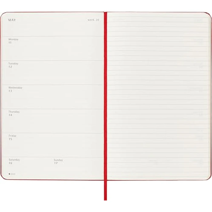 Moleskine Classic 18 Month 2025-2026 Weekly Planner, Hard Cover, Large (5" x 8.25"), Scarlet Red, 208 pages by Moleskine - Image 2