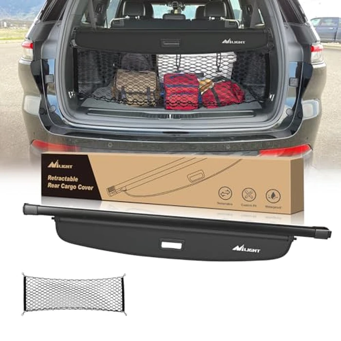 Nilight Trunk Cargo Cover for Jeep Grand Cherokee L 3 Row 2021 2022 2023 2024 2025, Retractable Security Shade Rear Cargo Cover, with Trunk Storage Net by Nilight - Used - Very Good condition