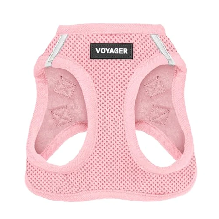 Best Pet Supplies Voyager Step-in Air Harness - All Weather Mesh, Reflective, No Pull Harness for Dogs, Cats - Secure with Hook & Loop Fastener, Buckle, Double D-Rings - Pink, M by Best Pet Supplies - Image 1